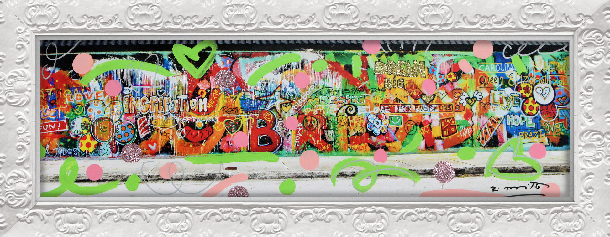 STUDIO - Mixed Media Original Framed Rococo White with Silver Fillet