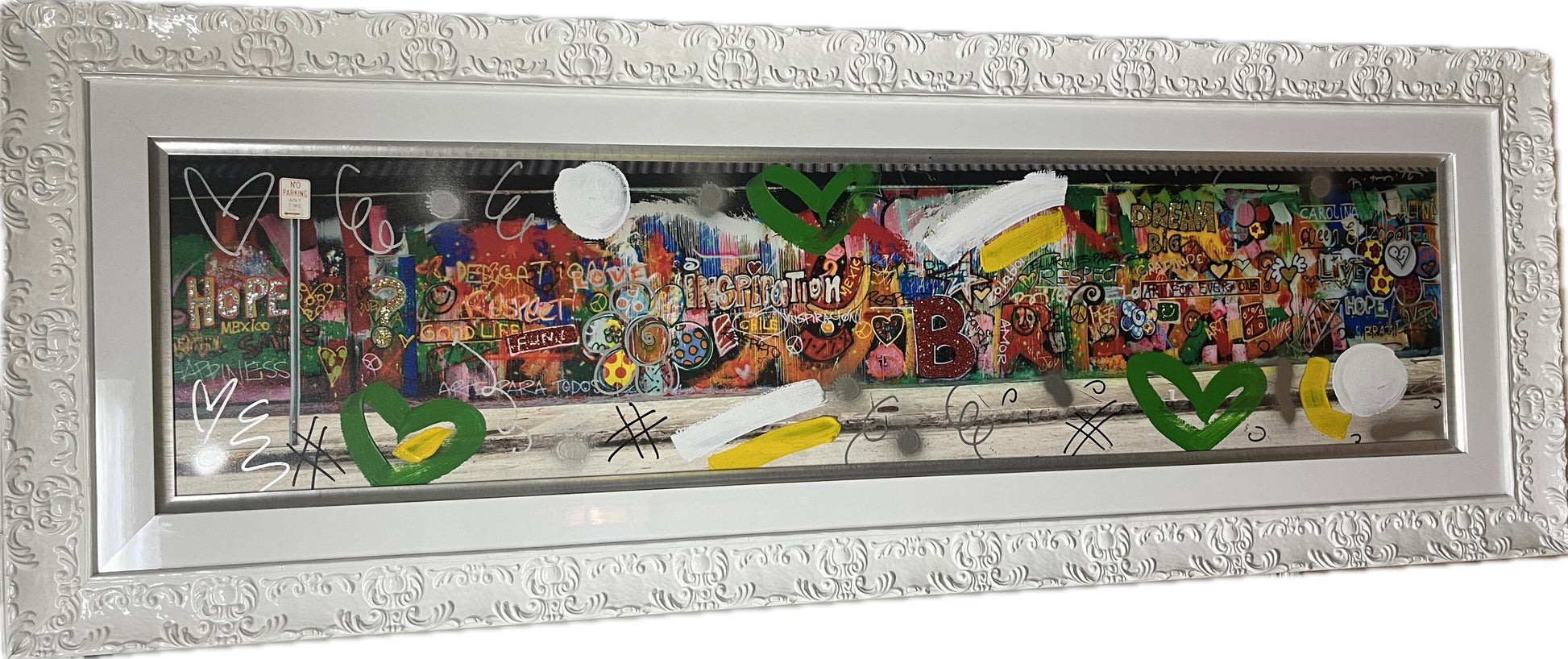 STUDIO - Mixed Media Original Framed Rococo White with Silver Fillet